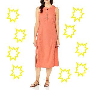 Columbia Women's PFG Harborside Linen Maxi Dress Lychee Size Small